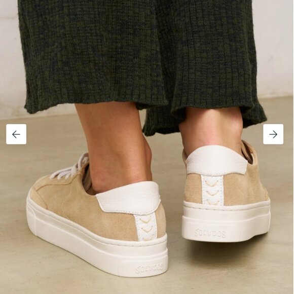 NEW SOLUDOS Suede Ibiza Platform Sneakers in Sage Green for women 7253m7 - Picture 8 of 8